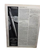 1975 Parker 75 Pen Smart People Held Gold Original Vintage Print Ad 70s picture