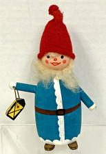 Vintage Bo Svensk Sweden Gnome MCM Folk Art Holding Lantern Figure Christmas 5