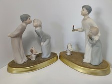 Vintage Boy Girl Kissing W/ Dog Figurines #6349  & 6350 Ardalt Lenwile Porcelain picture
