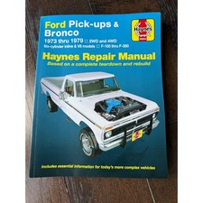 Haynes Repair Manual Ford Pick-ups Bronco 1973-1979 Blue DIY Guide mechanic cars picture