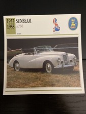 1953-1955 Sunbeam Alpine Atlas Car Info Photo Card Spec Sheet Great Britain RARE picture