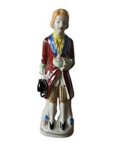 Vintage Porcelain Figurine ~ Colonial Man Holding Hat w/Gold 5” ~ Occ. Japan picture