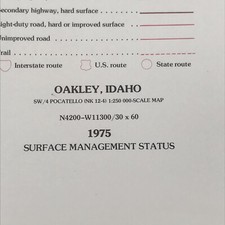 1975 Oakley ID Idaho Quadrangle 1:100K Scale Map Planimetric BLM Surface Mgmt picture