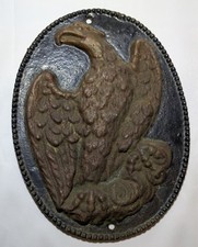 Vintage Cast Iron Eagle Plaque Banking & Insurance Fire Mark picture