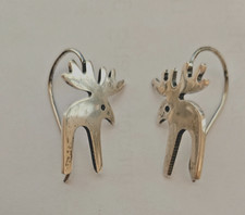 Earrings Moose Silhouette Sterling Silver 925 French Wire   picture