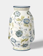Tall Floral Painted Ceramic Vase Blue/Green - Threshold picture