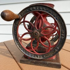 Antique Enterprise Mfg No 2 Coffee Grinder Mill Red Decals Dual 1873 Patents picture