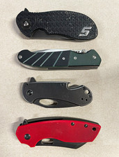 CRKT & Snap-on Lot of 4 Folding Pocketknives Liner Lock Clip Plain/Serr picture