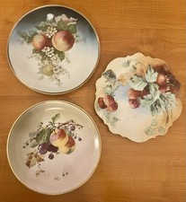 Lot 11 - Three German Porcelain Plates Carl Tielsch/3Crown Fruit Cottagecore picture