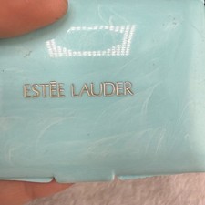 Vintage Estee Lauder Eyeshadow Compact Blue Acrylic Vanity Compacts 3.25in picture