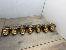 Vintage Monk Head 7 Deadly Sins Faces Wall Hanging Pipe Holder Chalkware picture