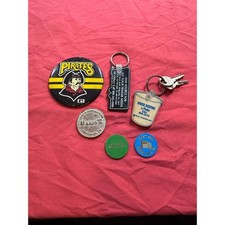 Vintage Pittsburgh Memorabilia Lot - Mario's South Side Saloon Token, PiratesPin picture