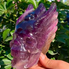 4.57LB Natural Fluorite Crystal original stone hand carved Ghost Head picture