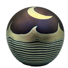 Signed Steven Correia Unique Iridescent Glass Paperweight picture