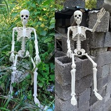 2Pcs 40cm Posable Human Skeleton Bones Halloween Haunted House Party Decoration picture