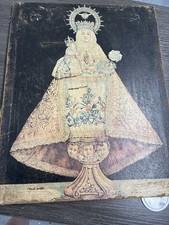 Handmade Collectible Christian Icon Madonna and Child Ornate Details Angels picture