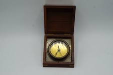Vintage 1970s Prestige Nikki Power Quartz Desk Clock Wood Box India Brass picture