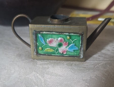 Antique Chinese Enamel Cloisonne Miniature Brass Teapot picture