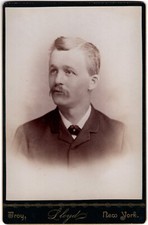 Antique Cabinet Card 1890s Lloyd Handsome Man Mustache Suit Troy NY picture