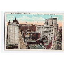 Vintage Pittsburgh PA Postcard Liberty and Oliver Ave Rosenbaum Building View picture
