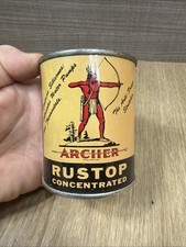 1940s era ARCHER INDIAN RUSTOP MOTOR OIL Old Soldered Seam Tin Pricer Can picture