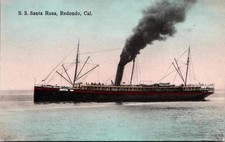 c1908 S.S. Santa Rosa Steamship Redondo Beach California CA Newman Postcard picture