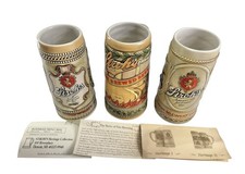 Stroh’s Heritage Collection Beer Steins Lot of 3 Ceramarte w Papers picture