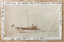 WWI US NAVY U.S.S. ISIS FLAGSHIP PHOTO ADMIRAL SHOEMAKER CAPT. SHERLOCK CAPTIONS picture