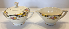 Vintage Edwin Knowles 402E1 Sugar Bowl with Lid and Creamer  picture