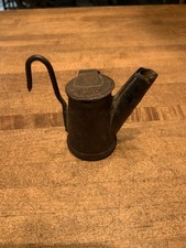 Antique Tin Coal Miners Lamp- Betty-Mining Wall Light-Early Whale Oil-Primitive picture