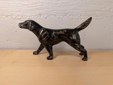 Vintage Cast Iron Hunting Dog Figurine Pointer Hound Statue Doorstop Heavy picture