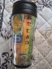 Vintage Panera Bread Travel Tumbler Mug Clear Mosaic Art Design Y2K Collectible picture
