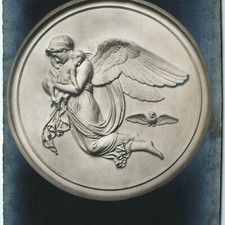 c1910s La Nuit Bertel Thorvaldsen RPPC Postcard Night Owl Relief Sculpture Art picture