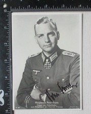 WW2 GERMAN ARMY PETER FRANTZ KNIGHTS CROSS RECIPIENT HAND SIGNED PHOTO AUTOGRAPH picture