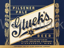 Gluek's Pilsener Pale Beer z13 Metal Sign 3 Sizes to Choose From picture