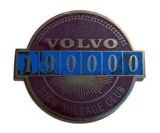 Badge auto car Volvo 100.000 High Mileage Club Swedish automobile car maker picture