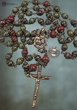 St Joseph Rosary Archangel Michael Sacred Heart - Bronze, Bloodstone, Red Jasper picture