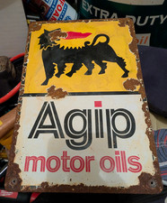 Agip Motor Oils porcelain vintage sign picture