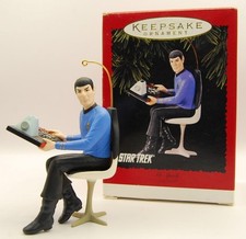 1996 Vintage Hallmark Keepsake Ornament Mr. Spock Star Trek Starship Enterprise picture