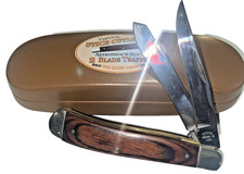 Utica Medium Size Adirondack Style Wood Handled Trapper Knife 3-7/8