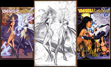 VAMPIRELLA LADY DEATH #1A + 1C SKETCH + Mthly #26 🩸 HARRIS '99-'00 VF+ LOOK picture