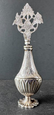 Vintage Persian Hallmarked 800 Silver Screw Top Essential Oud Oil Perfume Bottle picture