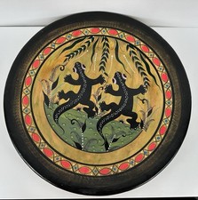 Rare Pottery Wall Art Plate Home Decor Geckos Lizards picture