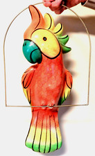 Large Hanging Perched Pottery Parrot 19