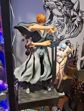 35cm Bleach Ichigo Kurosaki Figure GK Dual Sword Anime Statue Collectible *NEW* picture