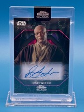 Samuel L Jackson AUTO /10 2024 Topps Chrome Black Star Wars Mace Windu LightSide picture