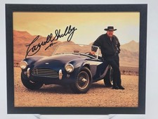 Framed Ford Shelby Cobra signed by Carroll Shelby Reproduction Print - 11x8.5 picture