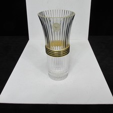 New Christian Dior Signed Crystal Gaudron 7″ Ribbed Gold Vase with tag Japan picture