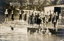 Bathing Epworth Park Bethesda Ohio RPPC Photo Postcard COPY picture