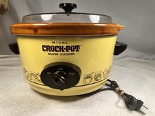 Vintage Rival Crock Pot 5 Qt Slow Cooker #3350 Plastic Lid Removable Crock picture